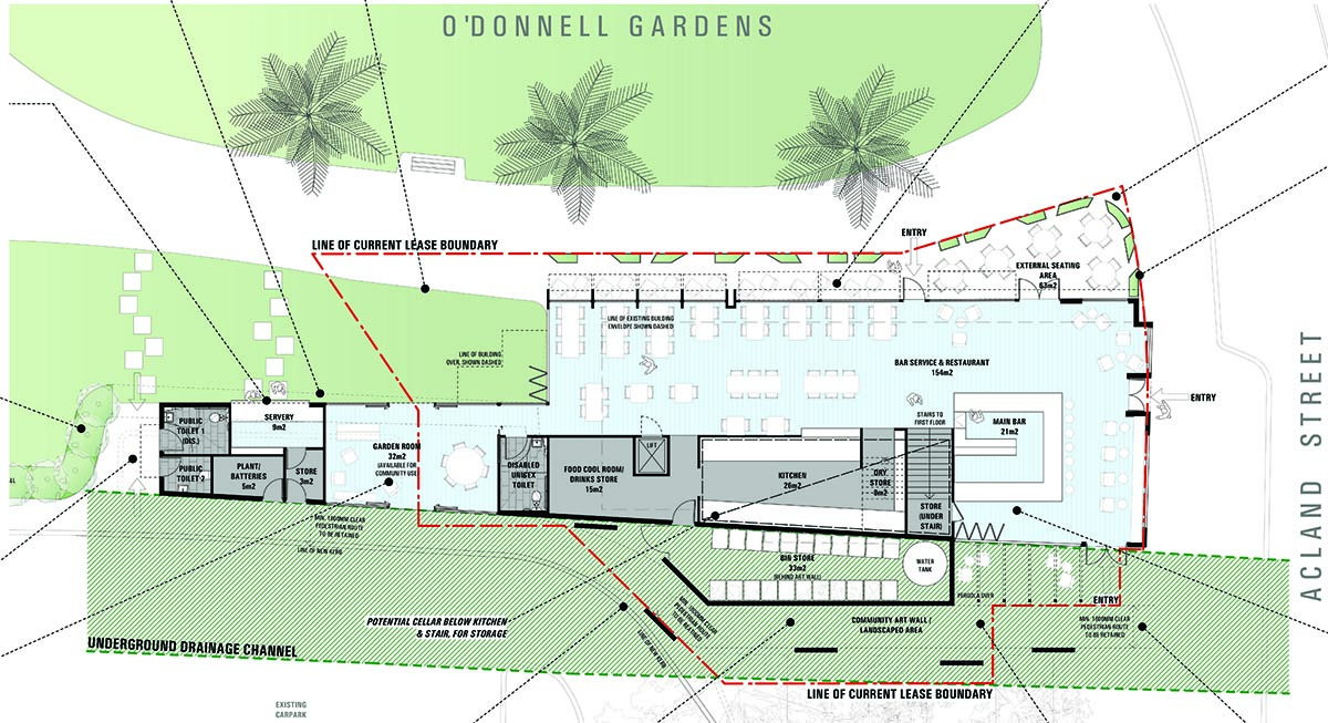 Draft design for the ground floor of The Vineyard Restaurant