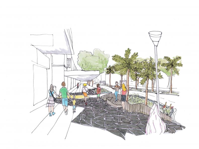 Artist impression of Jackson Street and Fitzroy Street intersection upgrade