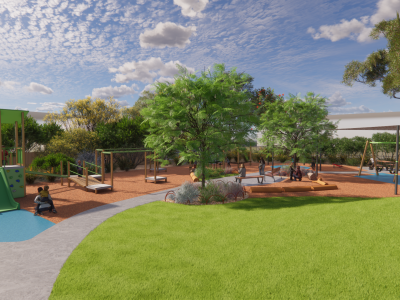 Clarke Reserve play space impression 1